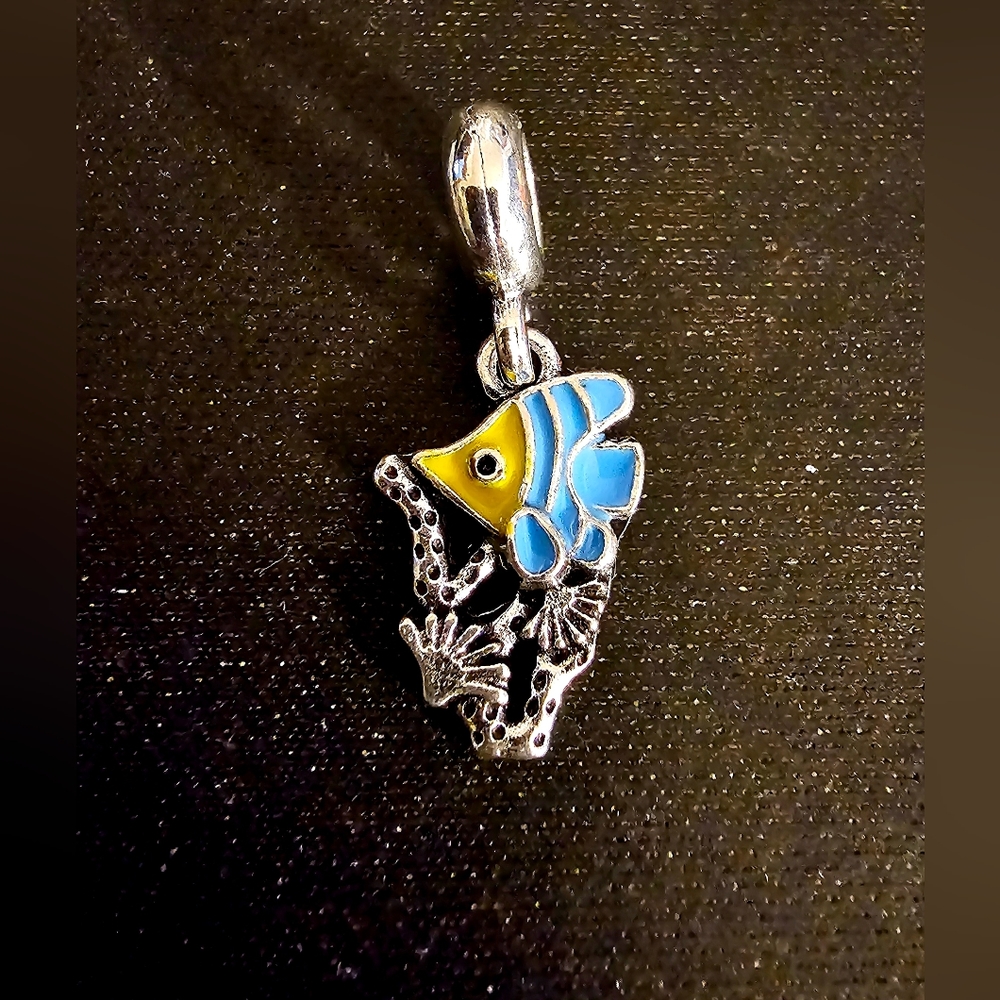 Cute Little Blue Fish Europeon Style  Charm